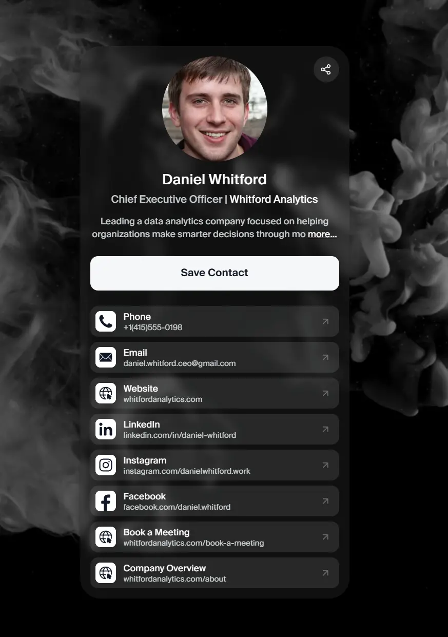 Digital Business Card Examples - CEO