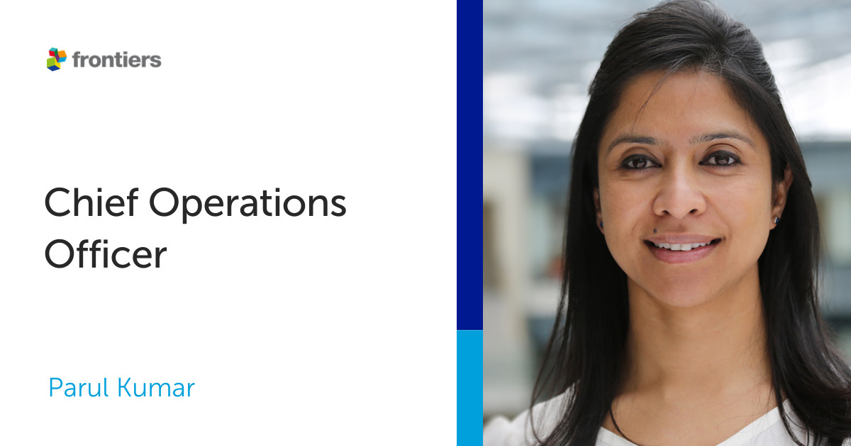 Parul Kumar appointed as Frontiers' chief operating officer to drive ...