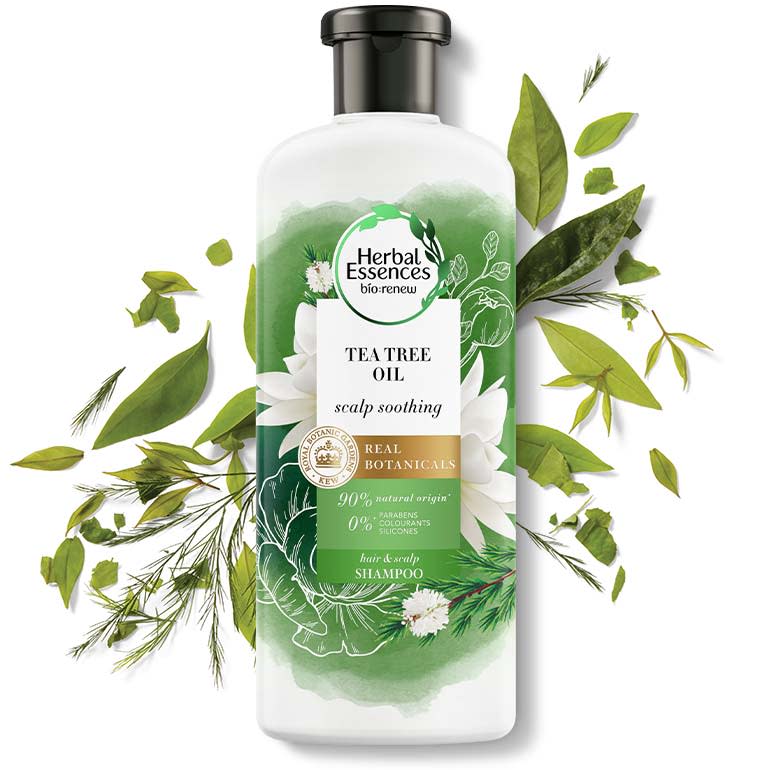 Herbal Essences tea tree shampoo bottle