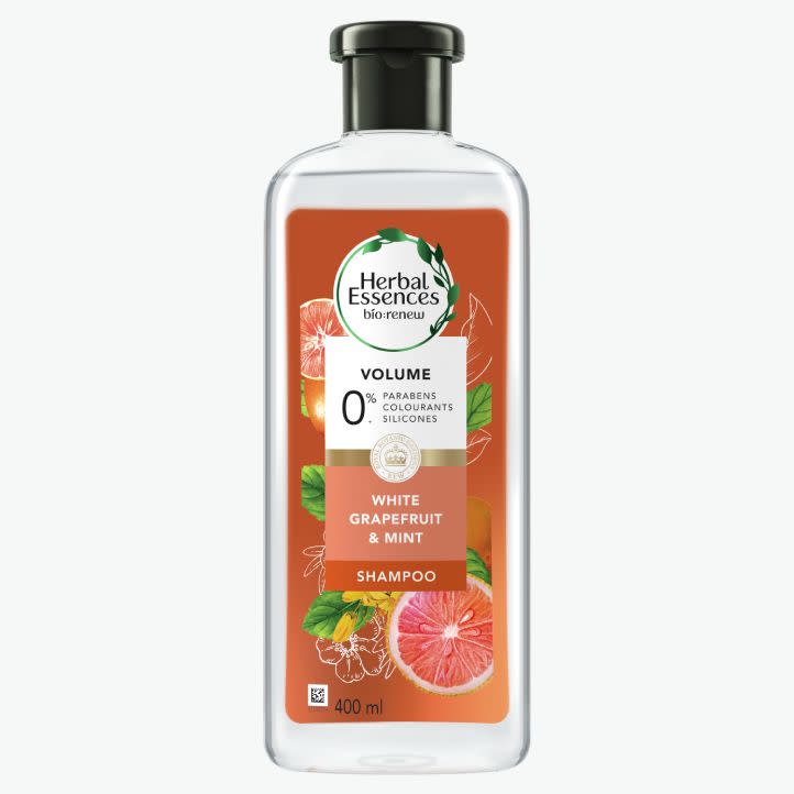 Herbal Essences White Grapefruit & Mint shampoo bottle