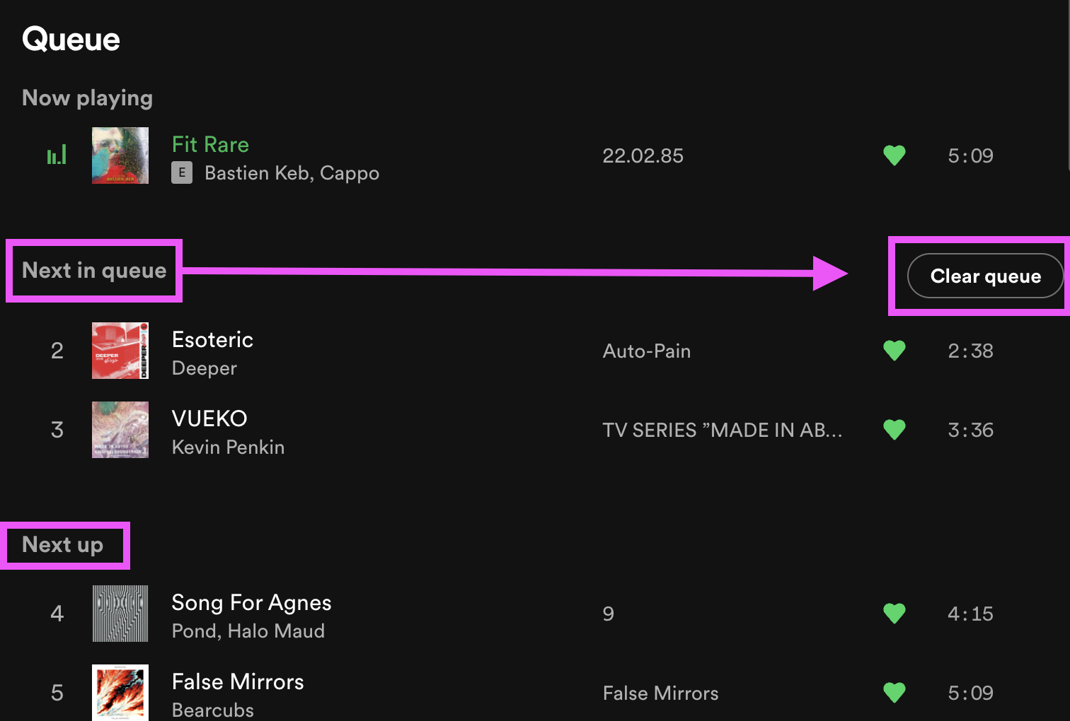 Spotify - How to add album to queue.