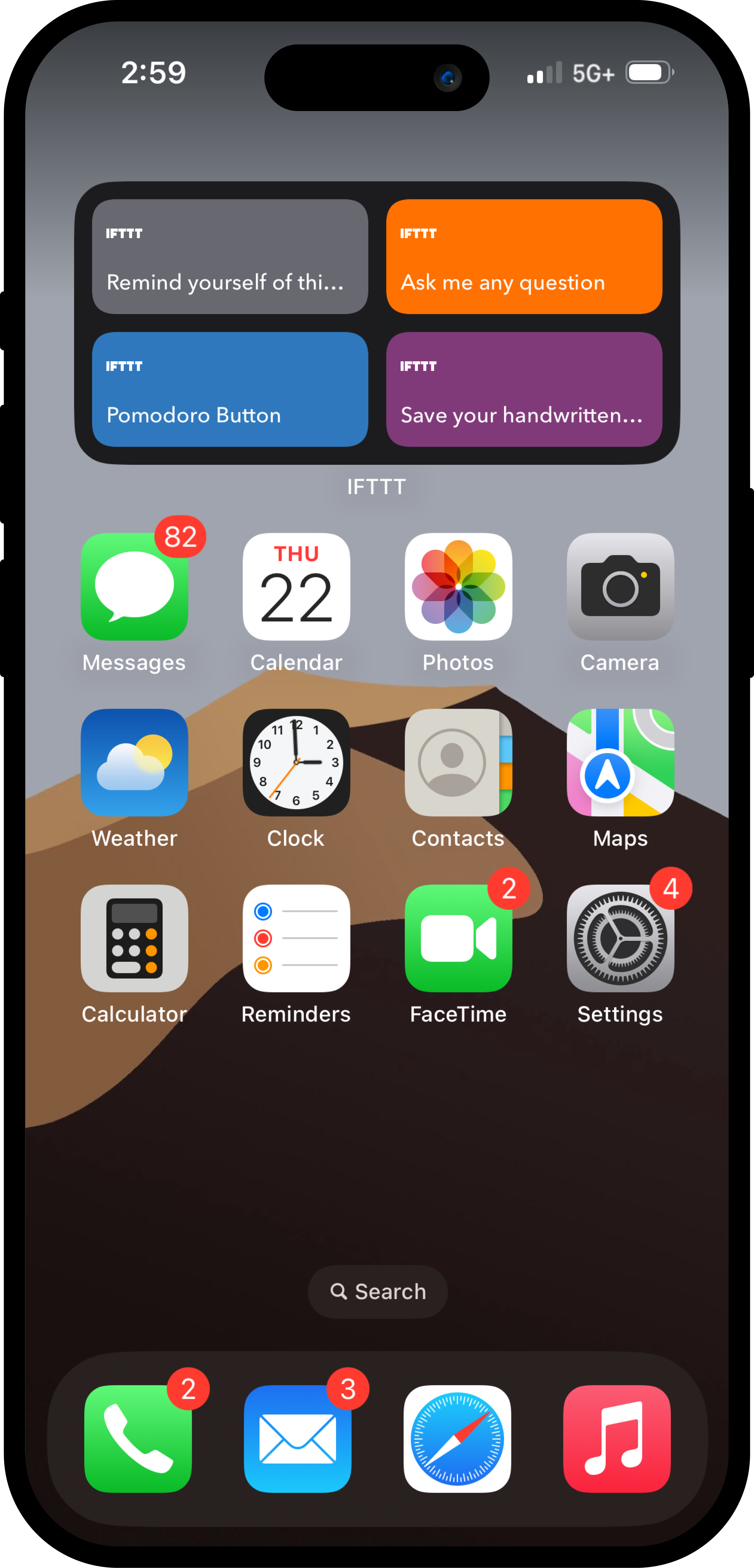 The learner home screen