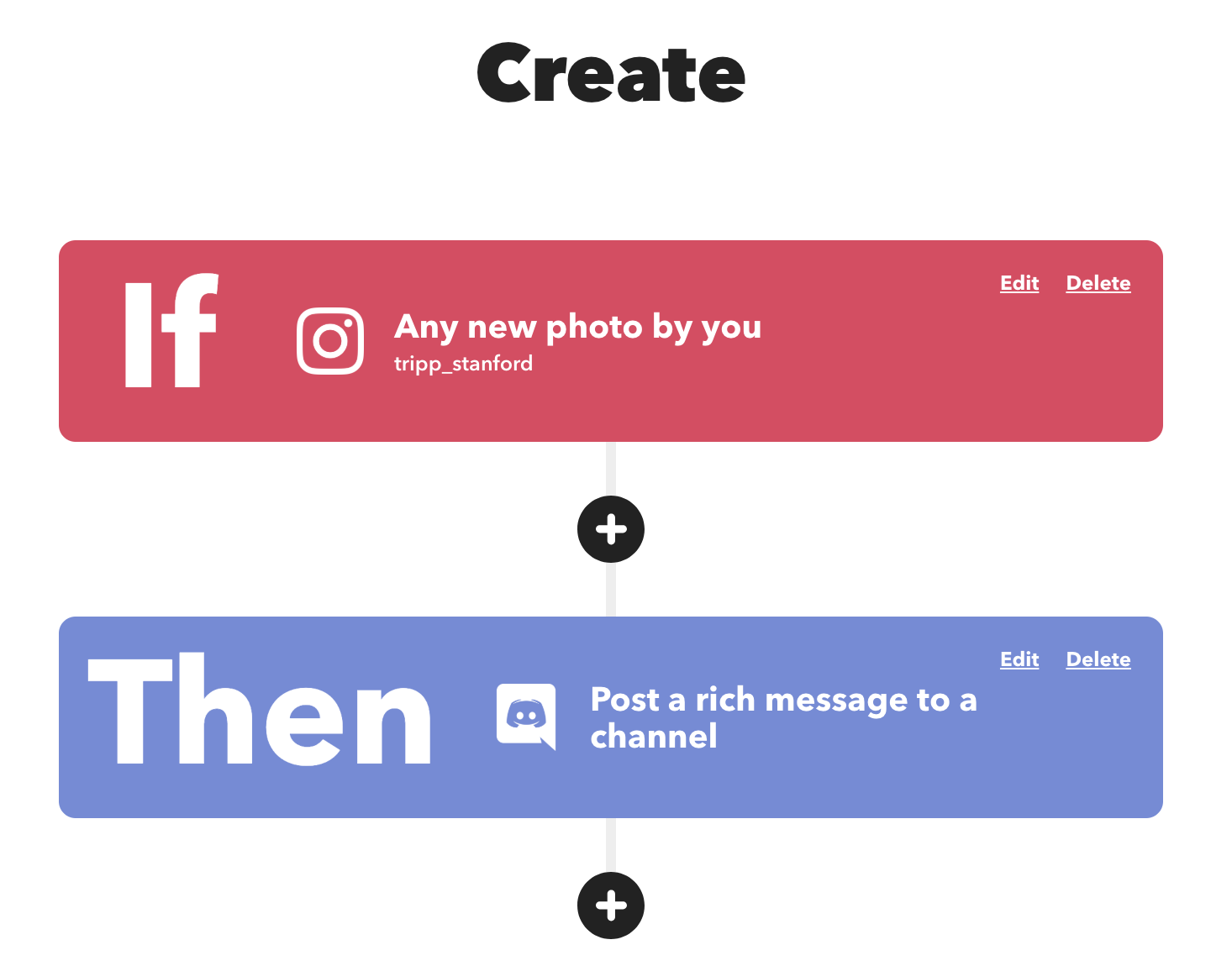Instagram to Discord Applet example