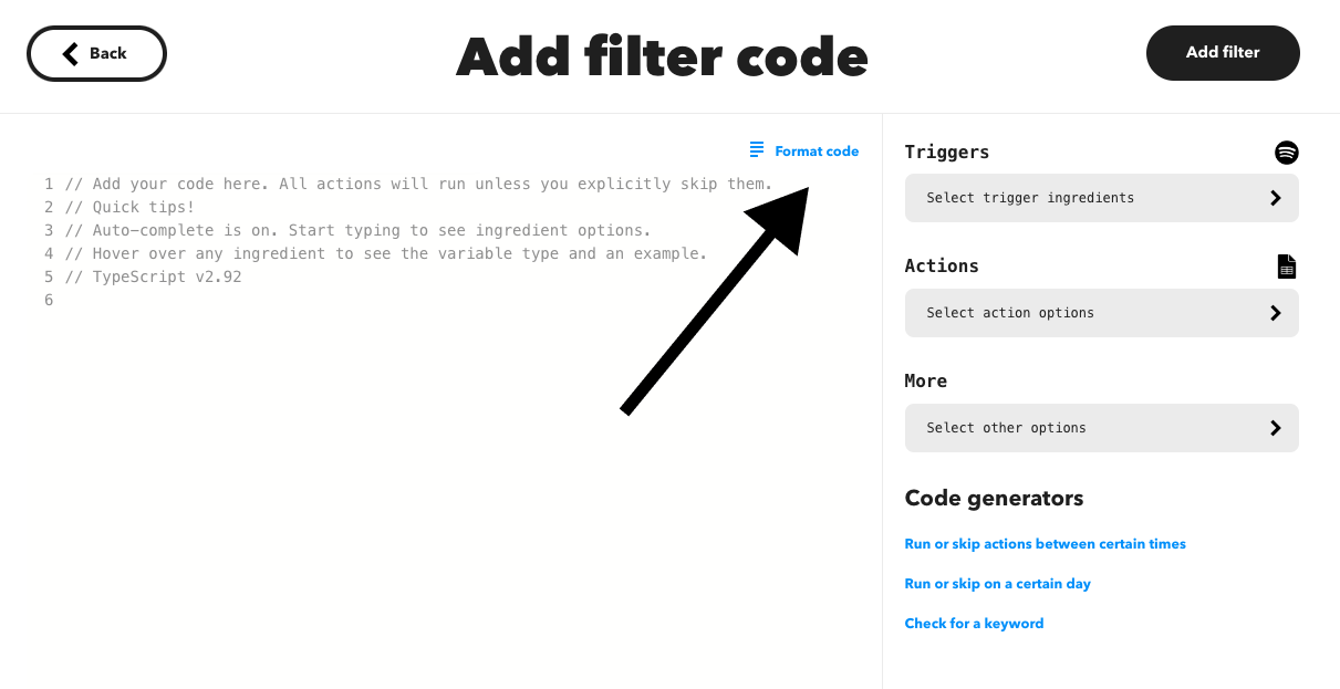 How to use IFTTT's filter code editor - IFTTT