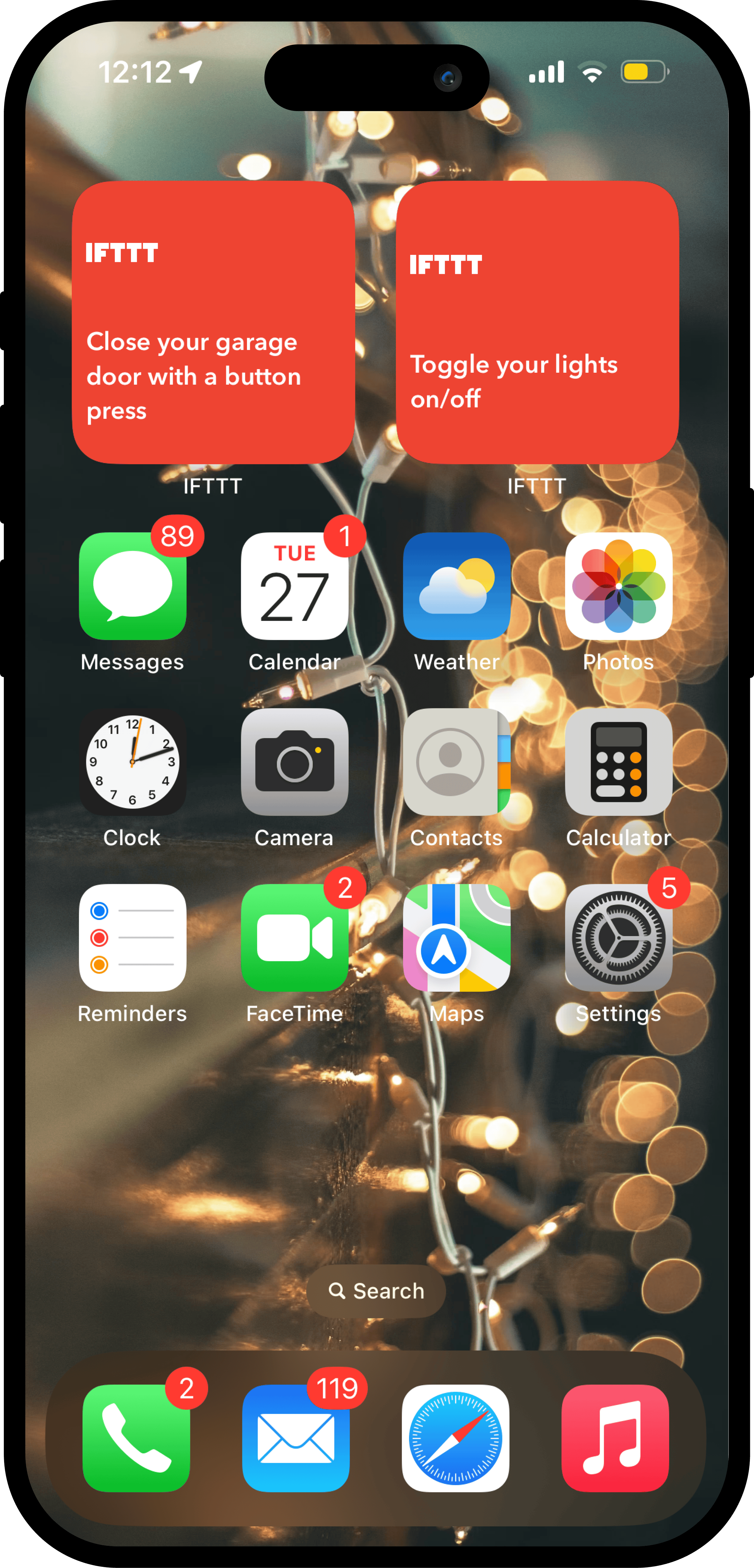 The smart home controller screen