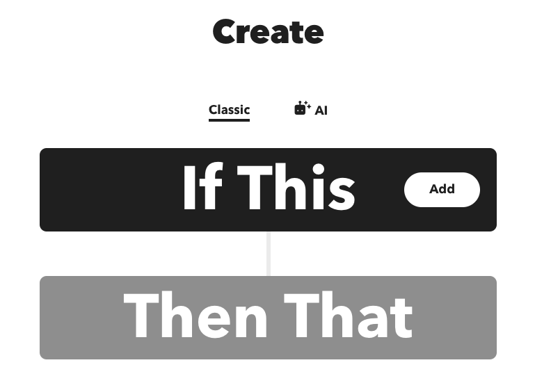 Classic Create flow screenshot