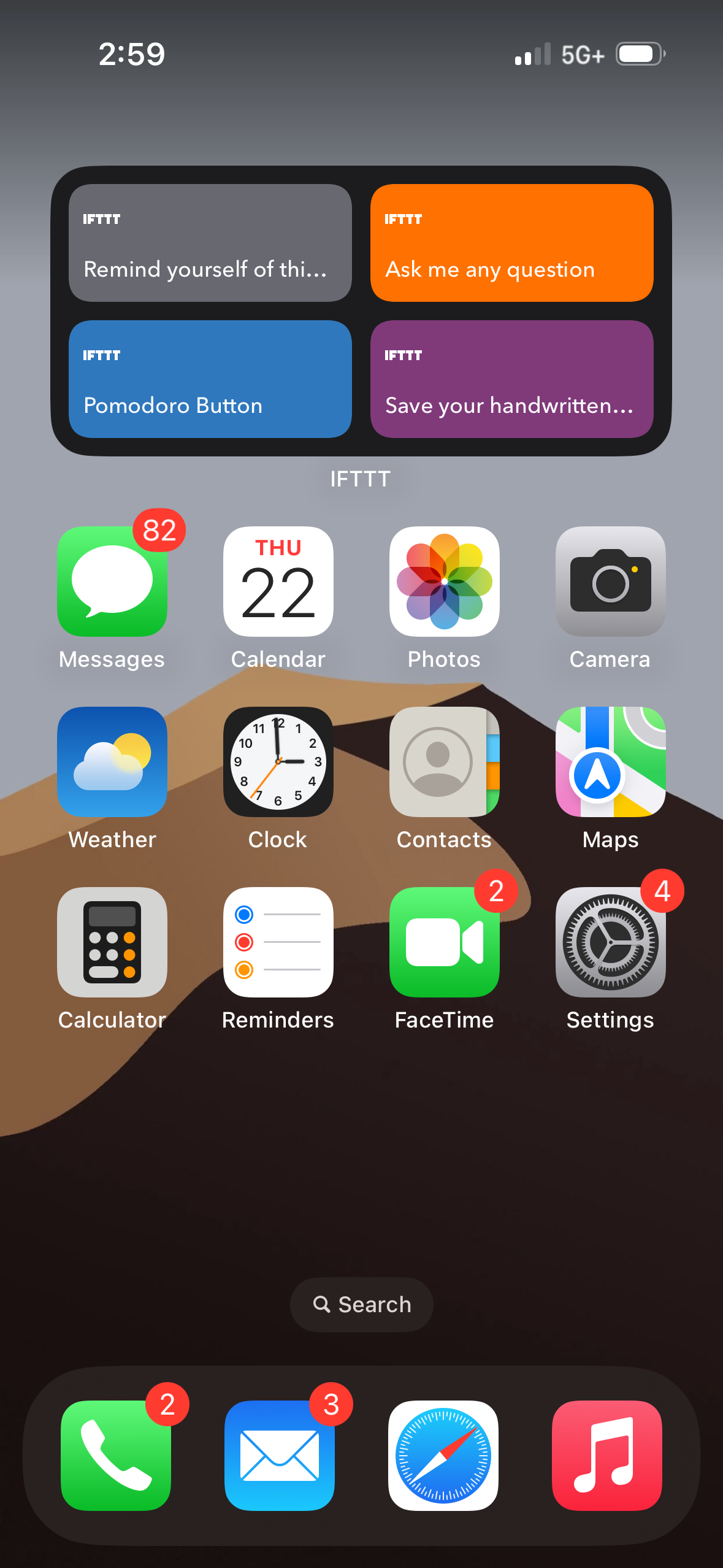 The learner home screen
