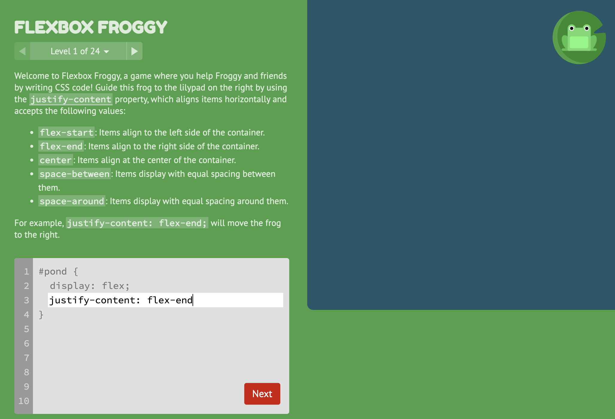 Flexbox Froggy