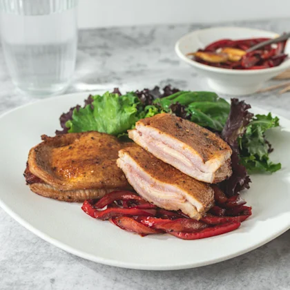 Llibrets de llom a la barbacoa amb pebre vermell