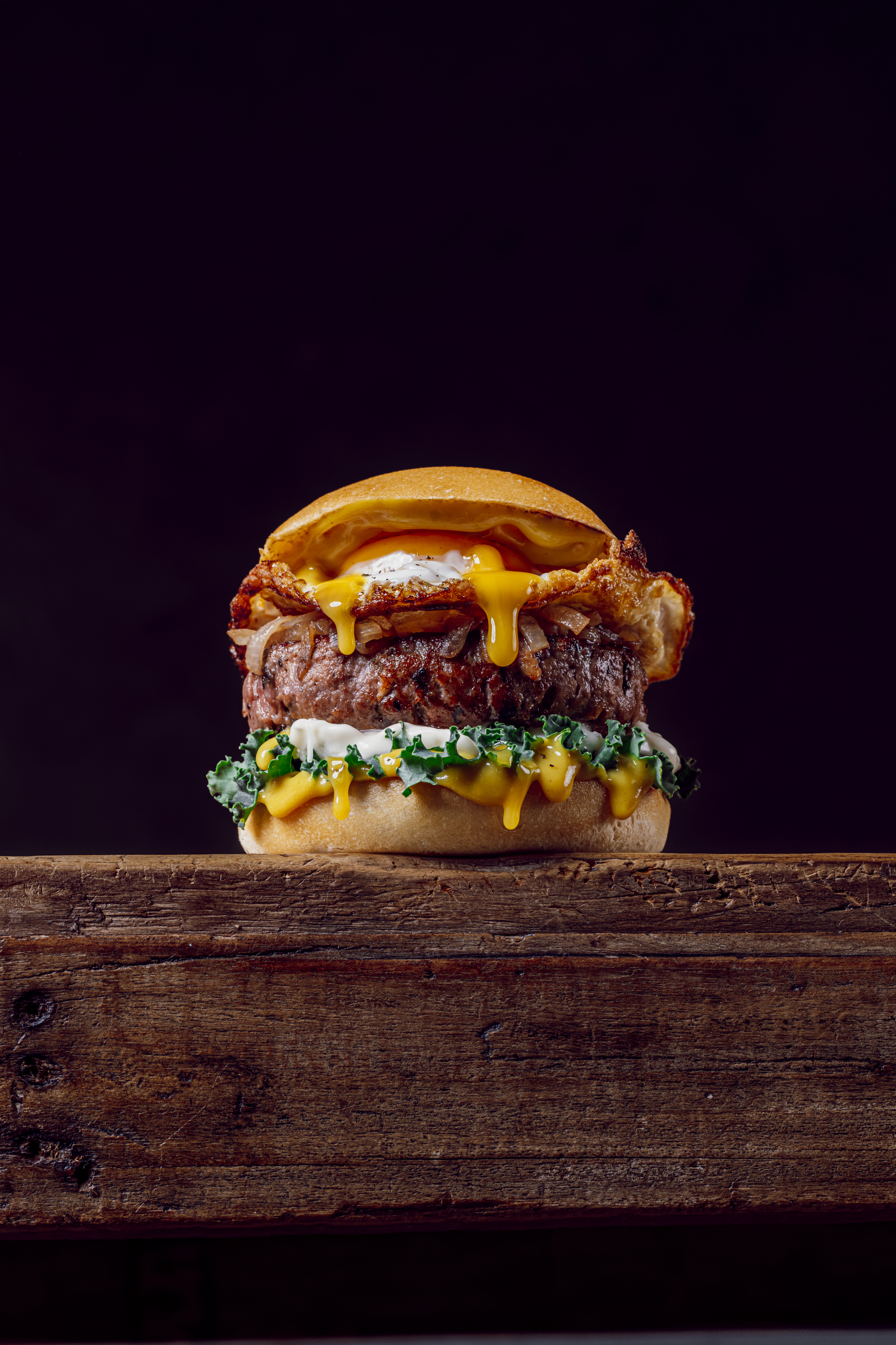 Hamburguesa gourmet de trompetes de la mort