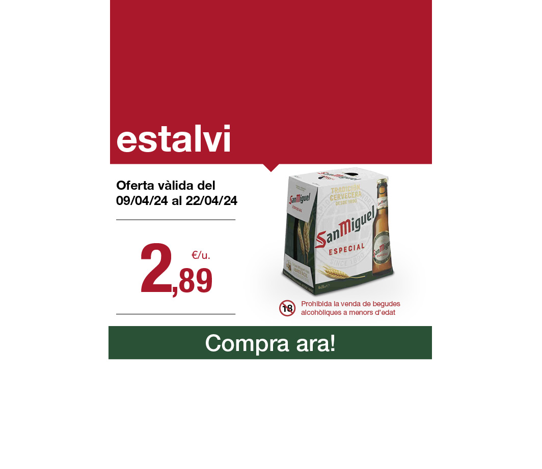 Fes clic aquí per veure l'estalvi en cervesa San Miguel -3-