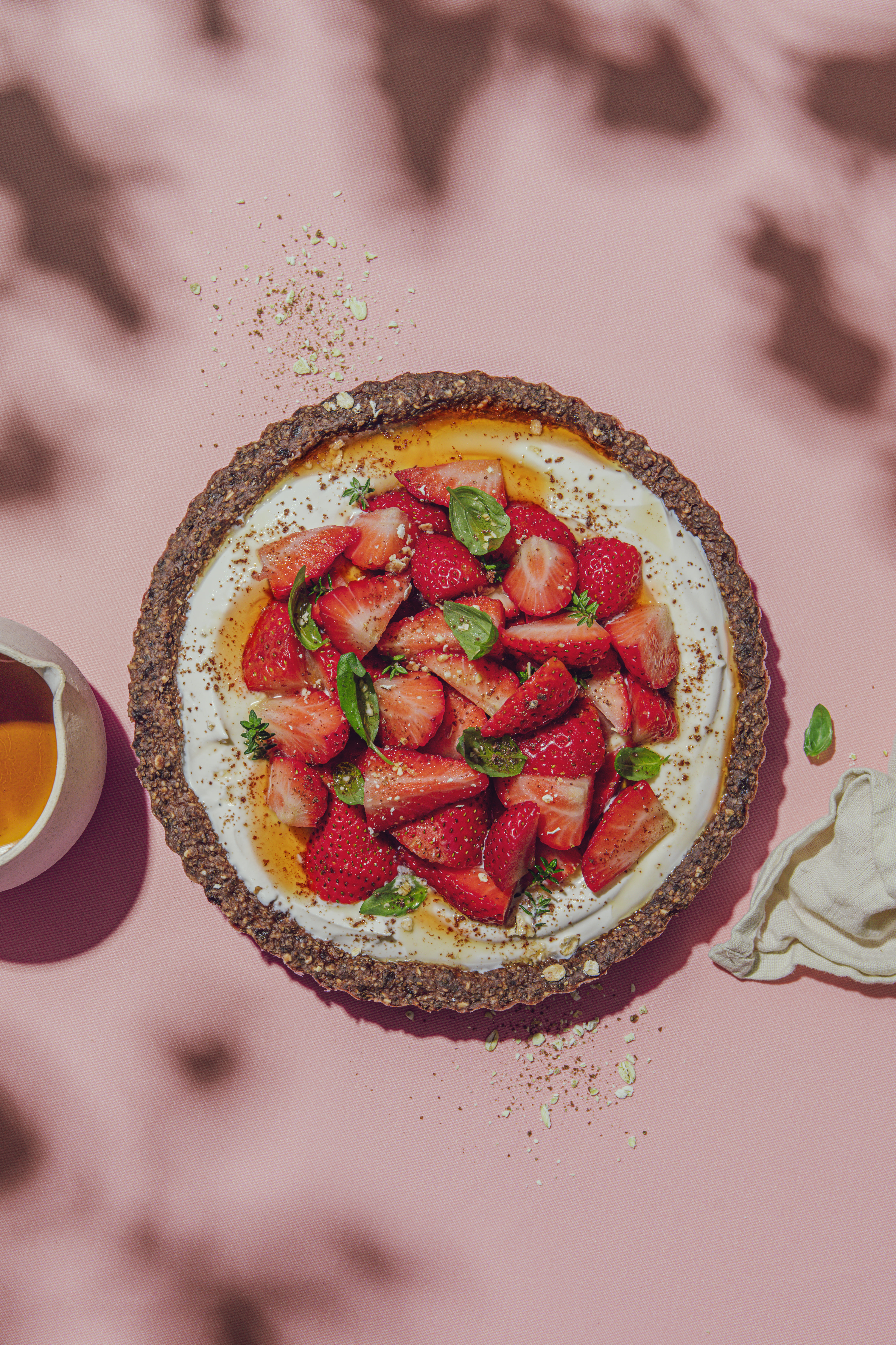 Pastís de formatge fresc sense forn amb maduixes