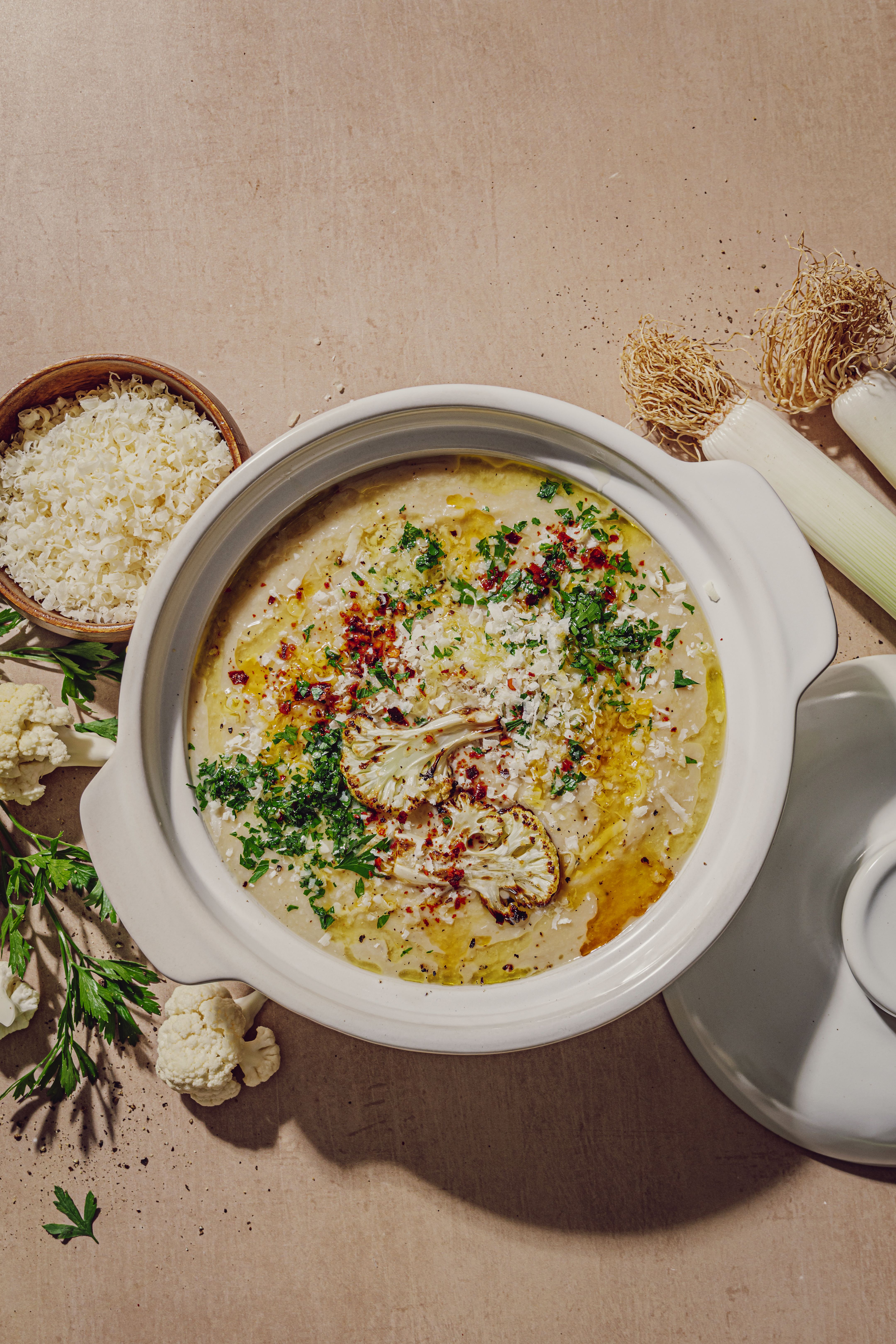 Sopa de porro i coliflor