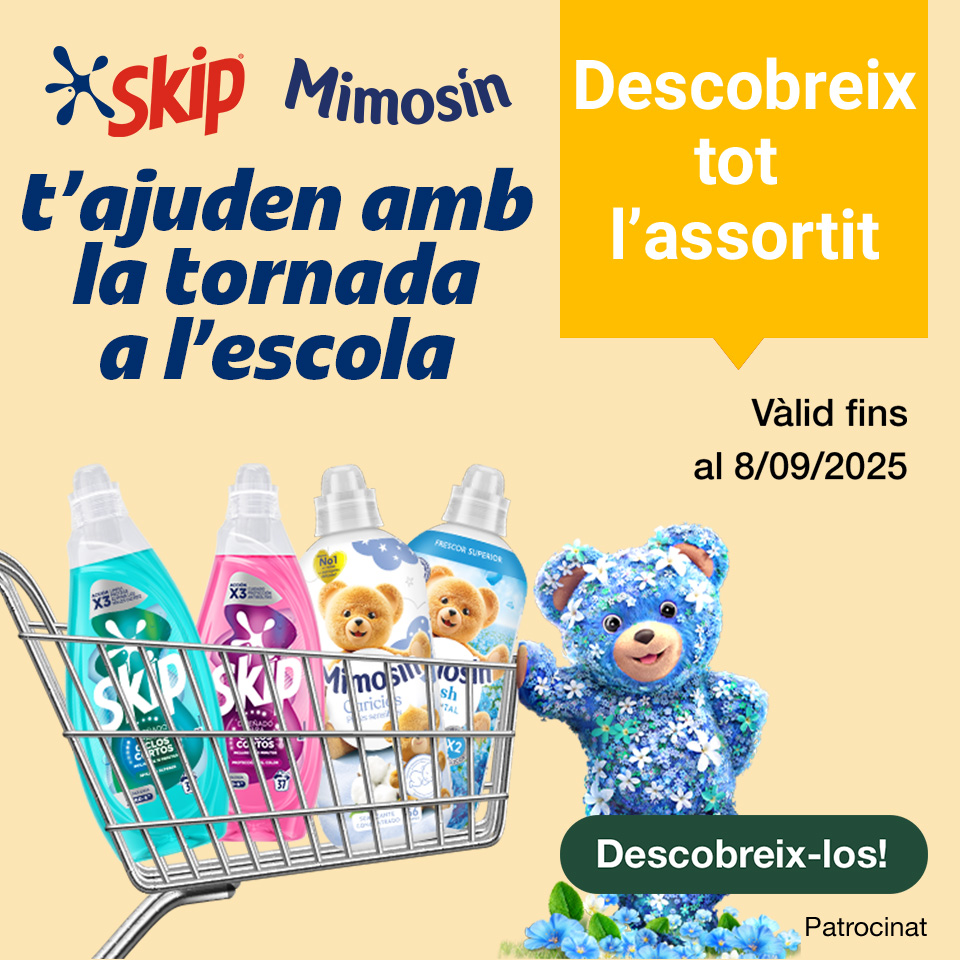 Descobreix tot l'assortit de productes Mimosin i Skip. Vàlid fins al 08/09/2025. Compra ara!
