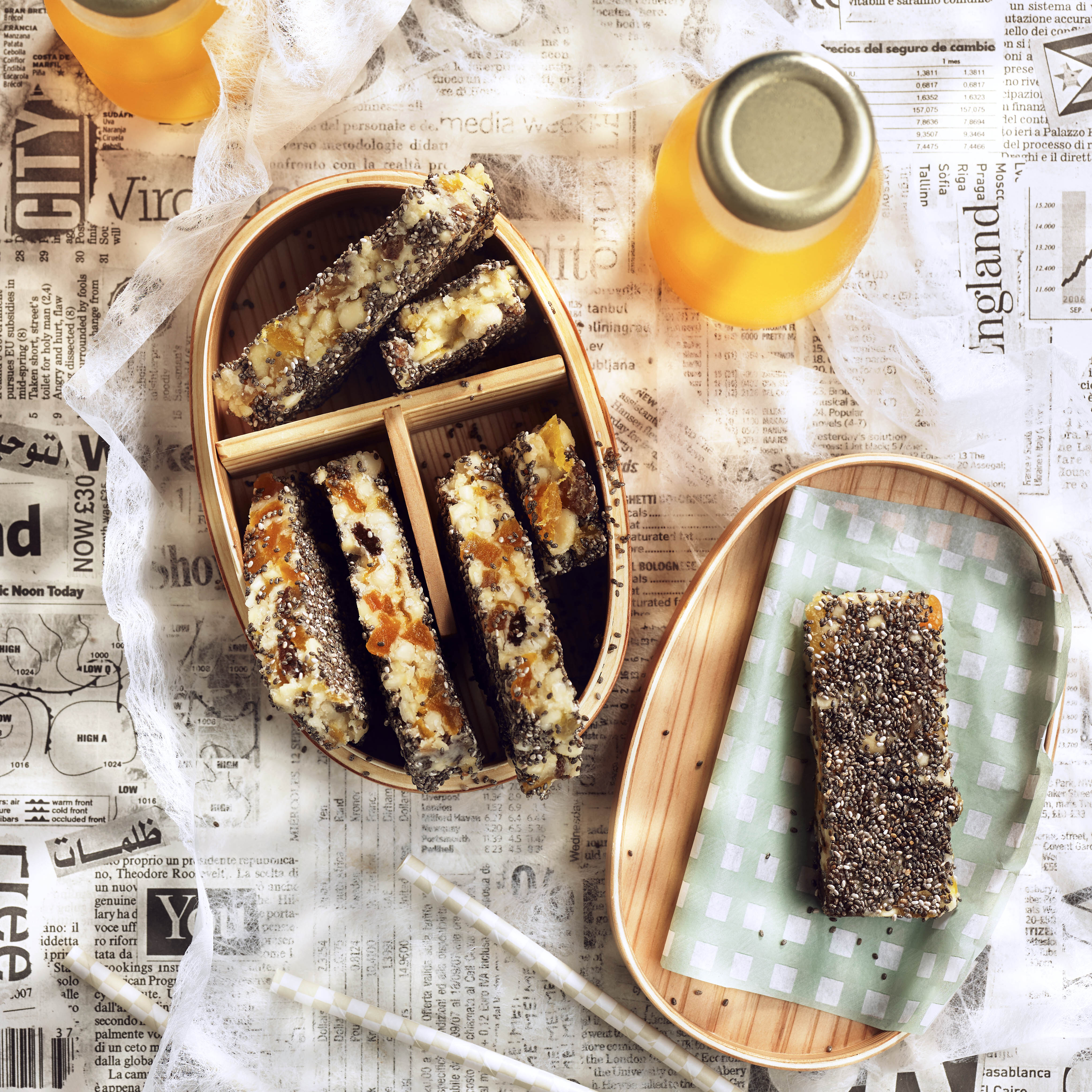 Barretes de xia, fruits secs i albercoc