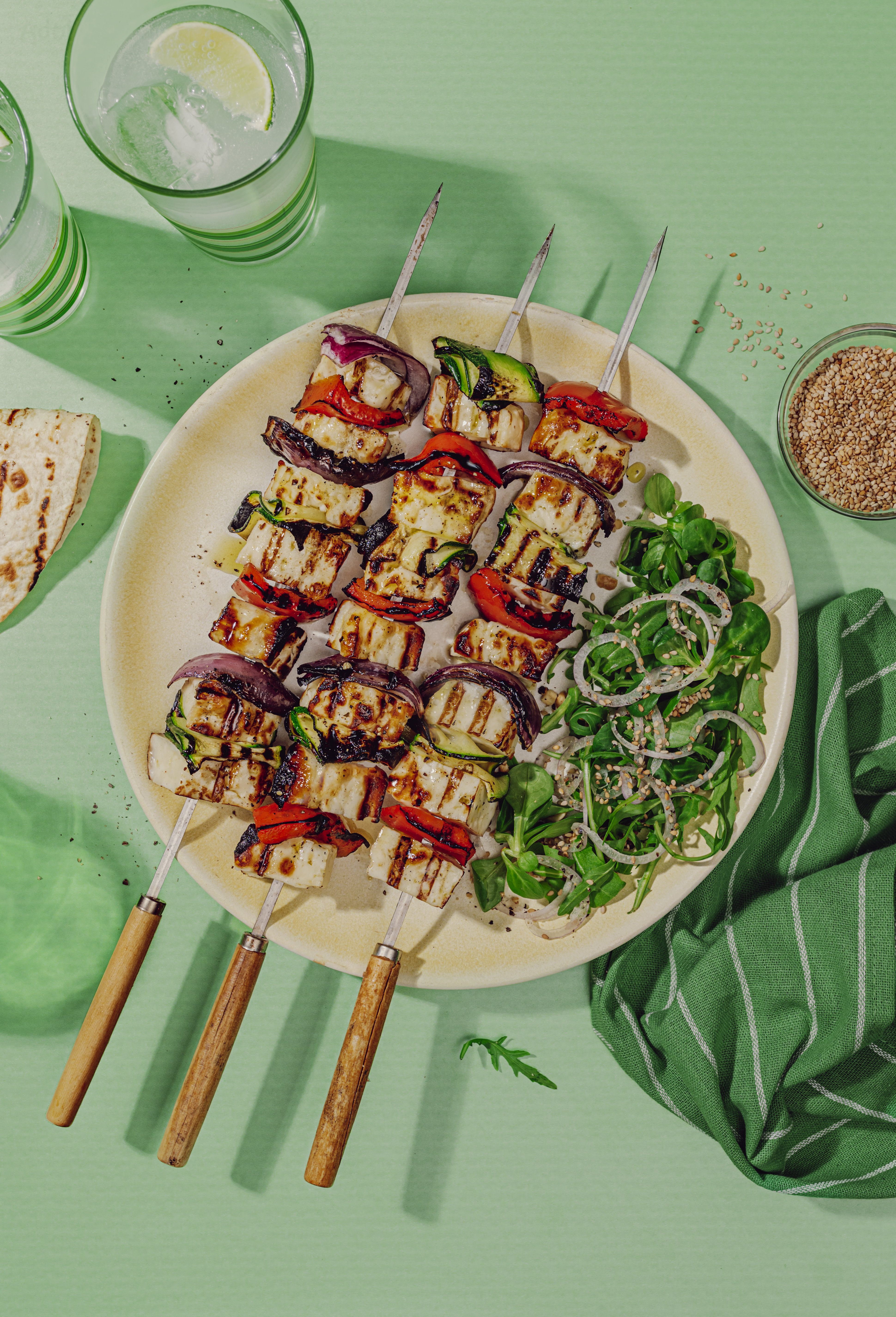 Broquetes de Halloumi