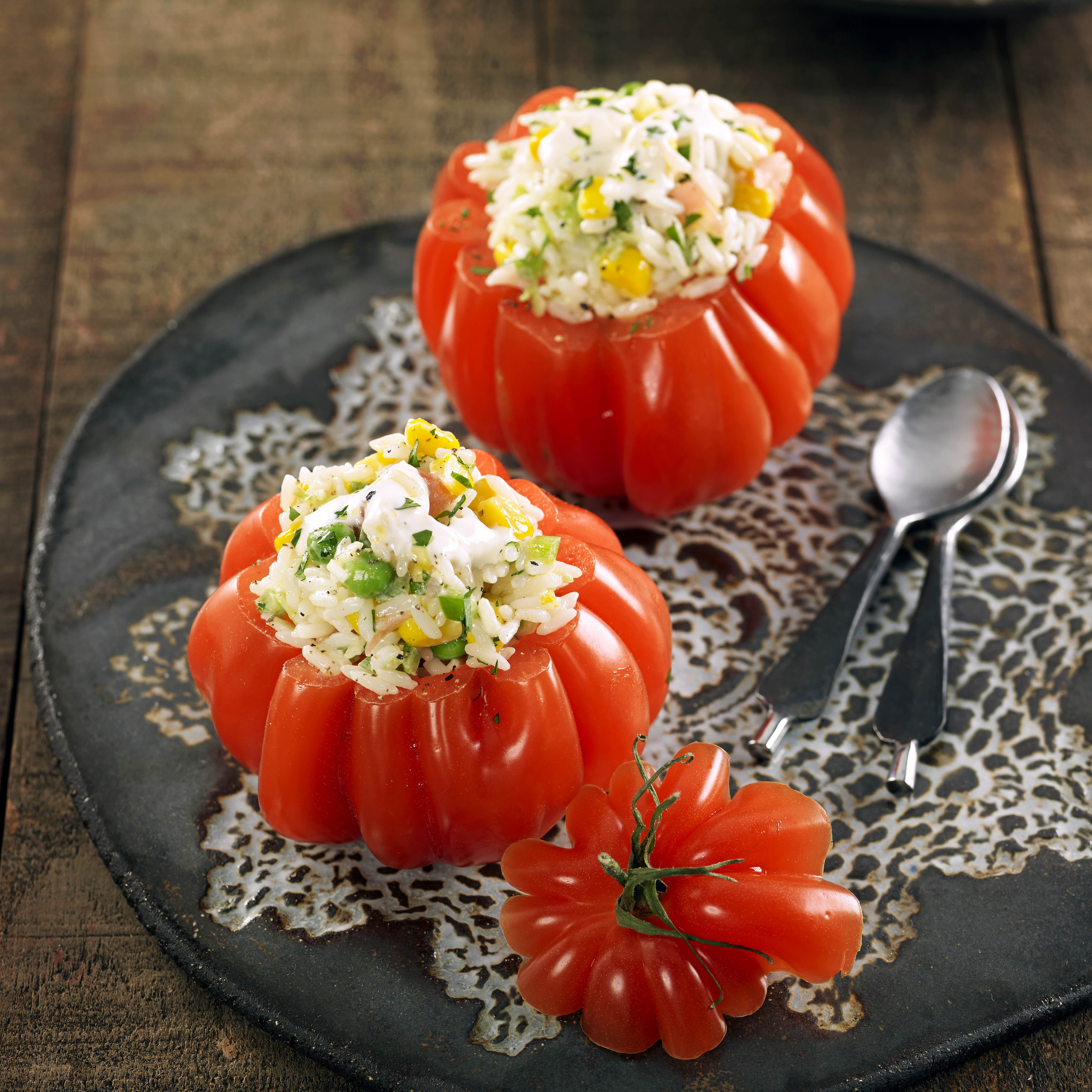 Tomàquets farcits d'arròs