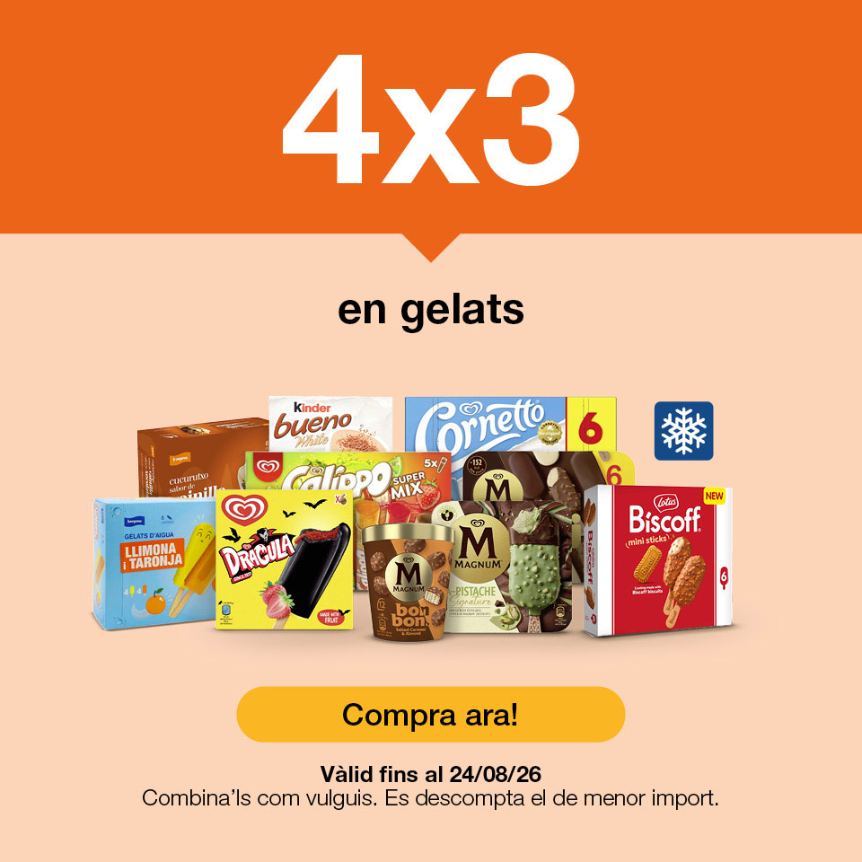 Fes clic aquí per veure el 4x3 en gelats. Vàlid fins al 24/8/26. Compra ara!