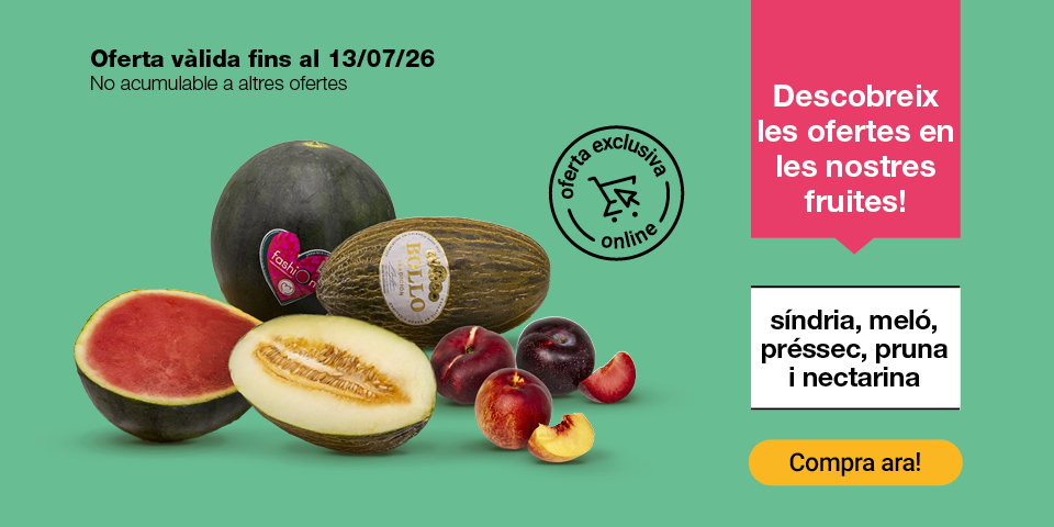 Fes clic aquí per veure l'oferta en selecció de fruita dolça. Oferta exclusiva online. Vàlid fins al 13/7/26. Compra ara!