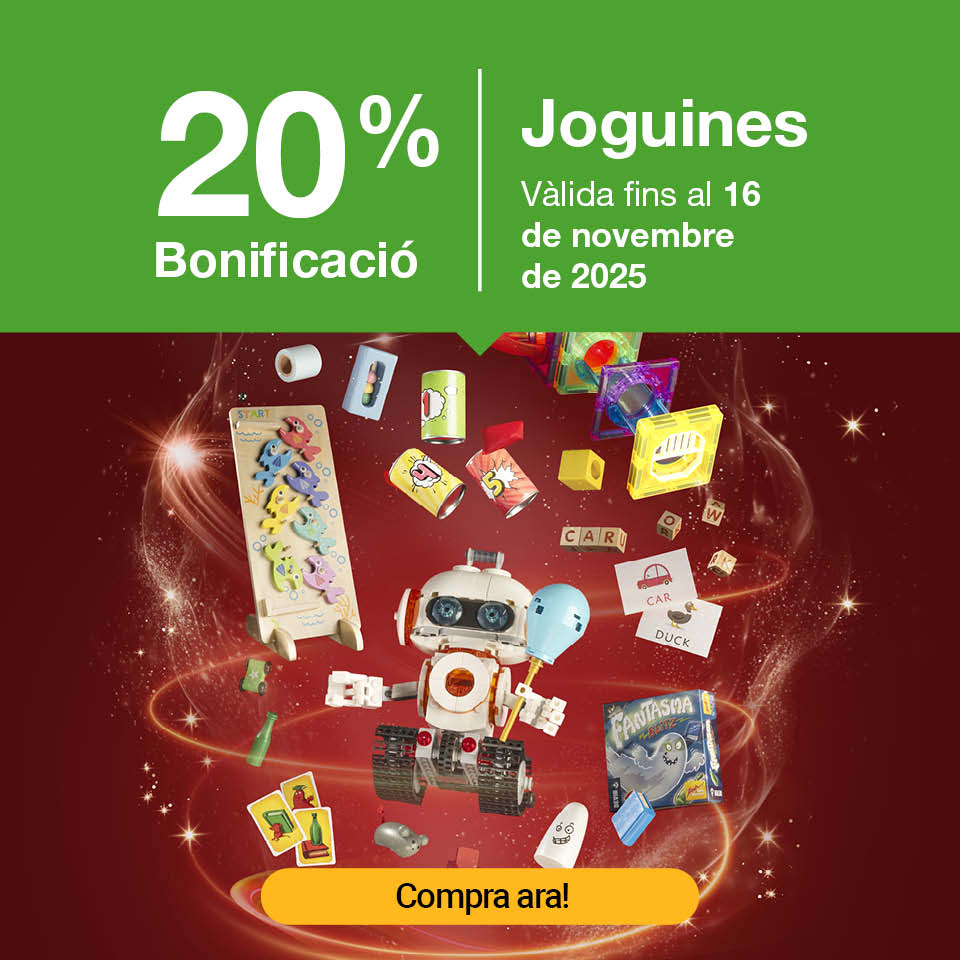 Gaudeix del 20% de bonificació en jocs i joguines. Oferta vàlida fins al 16/11/2025. Compra ara!