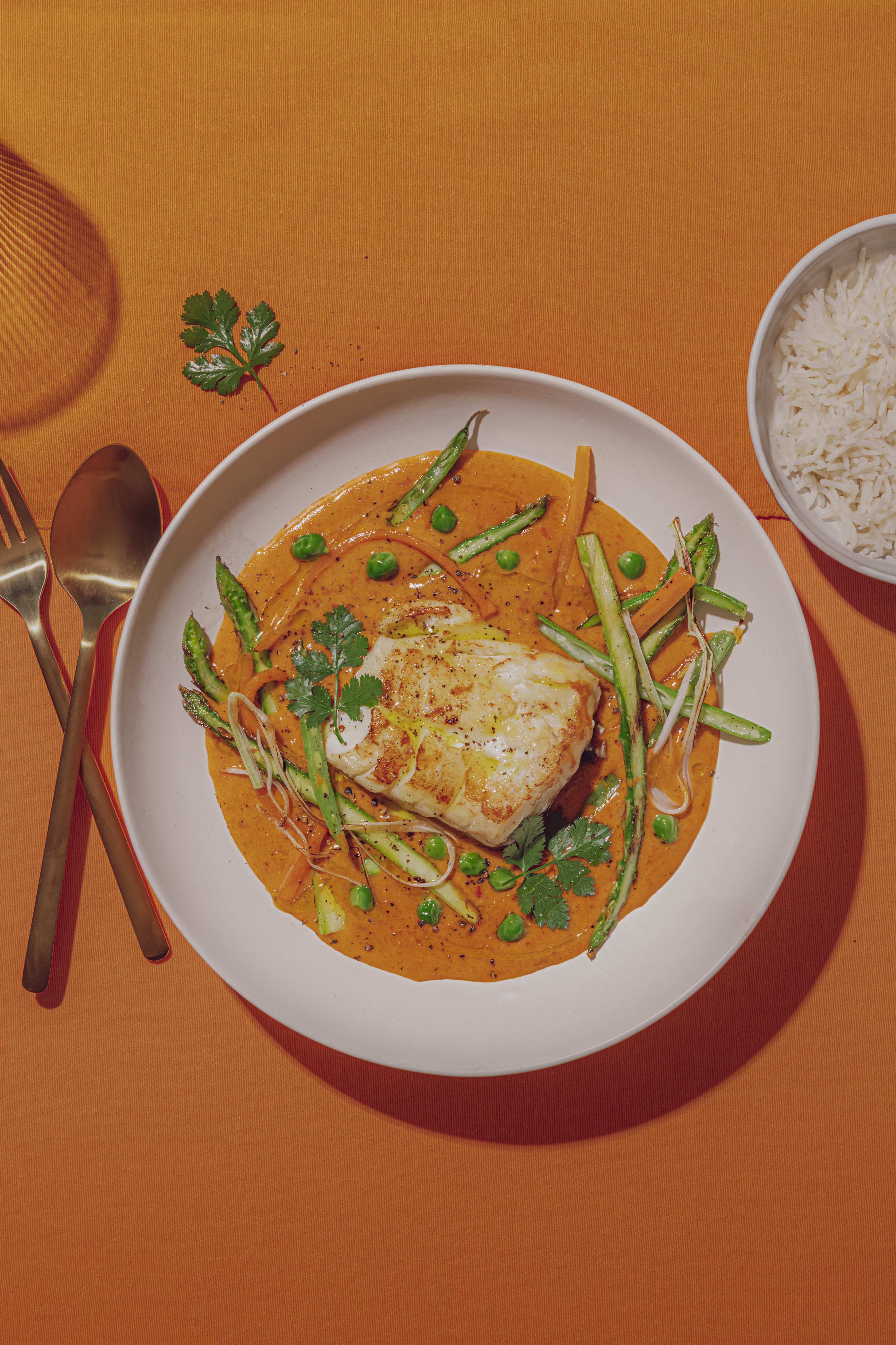 Curri de bacallà amb verdures