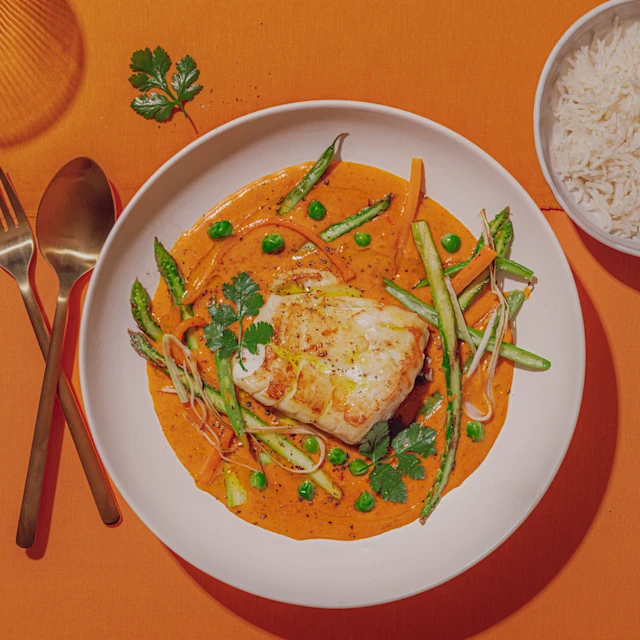 Curri de bacallà amb verdures