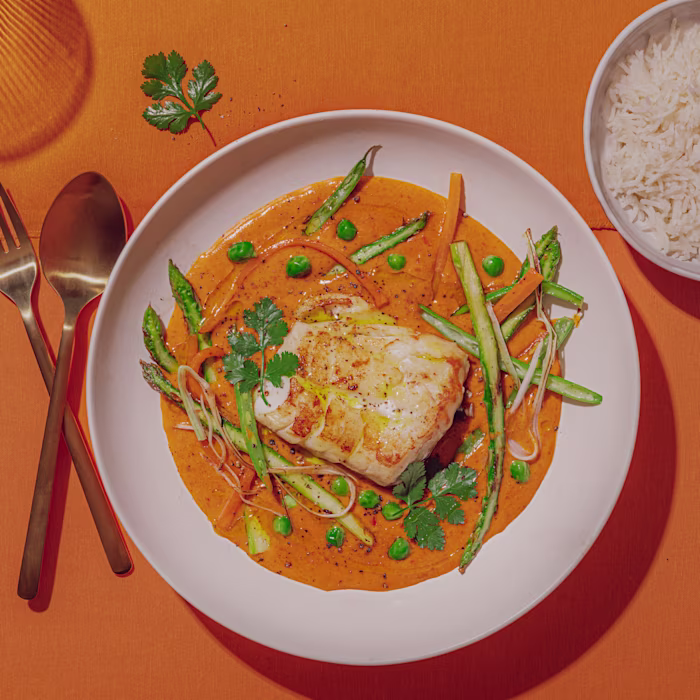Curri de bacallà amb verdures
