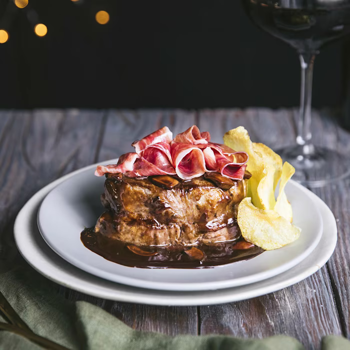 Filet de vedella amb salsa de ceps