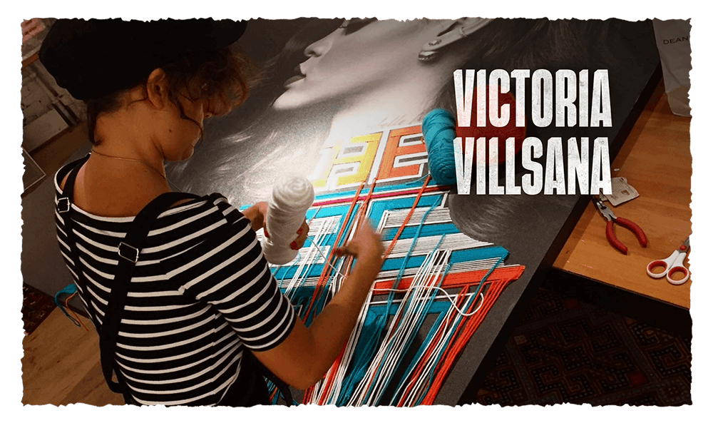 Victoria drawing a poster