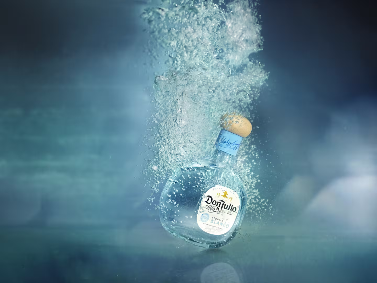 A bottle of Don Julio Blanco