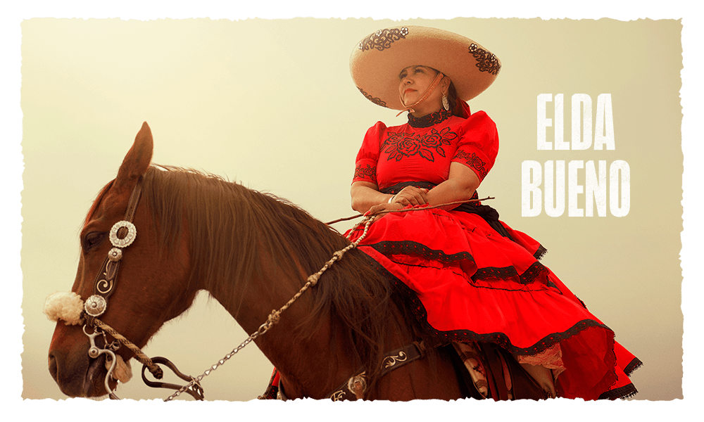 Elda Bueno on horseback