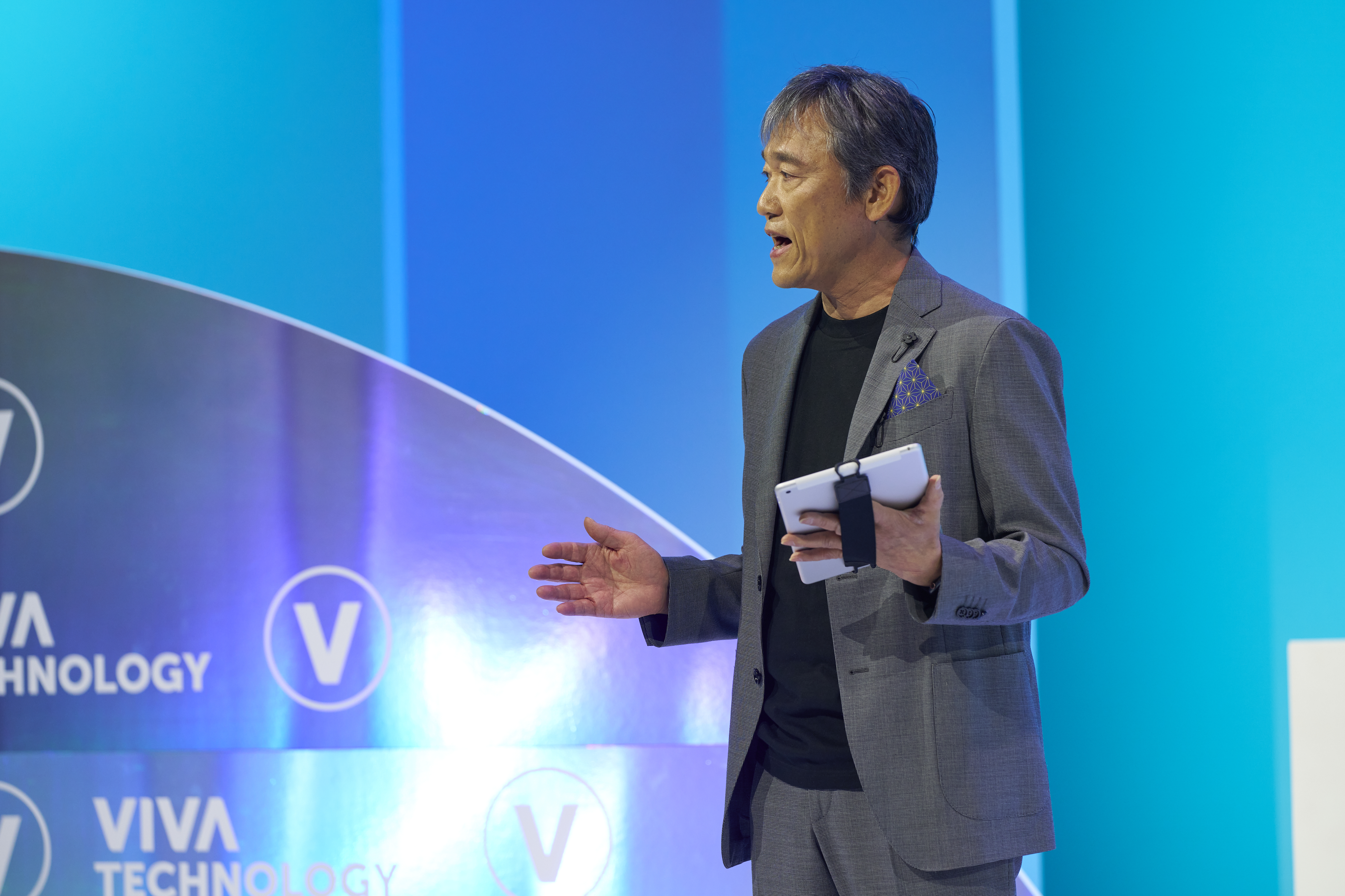 CEO Hajime Kumabe delivering his speech at Viva Technology 2024