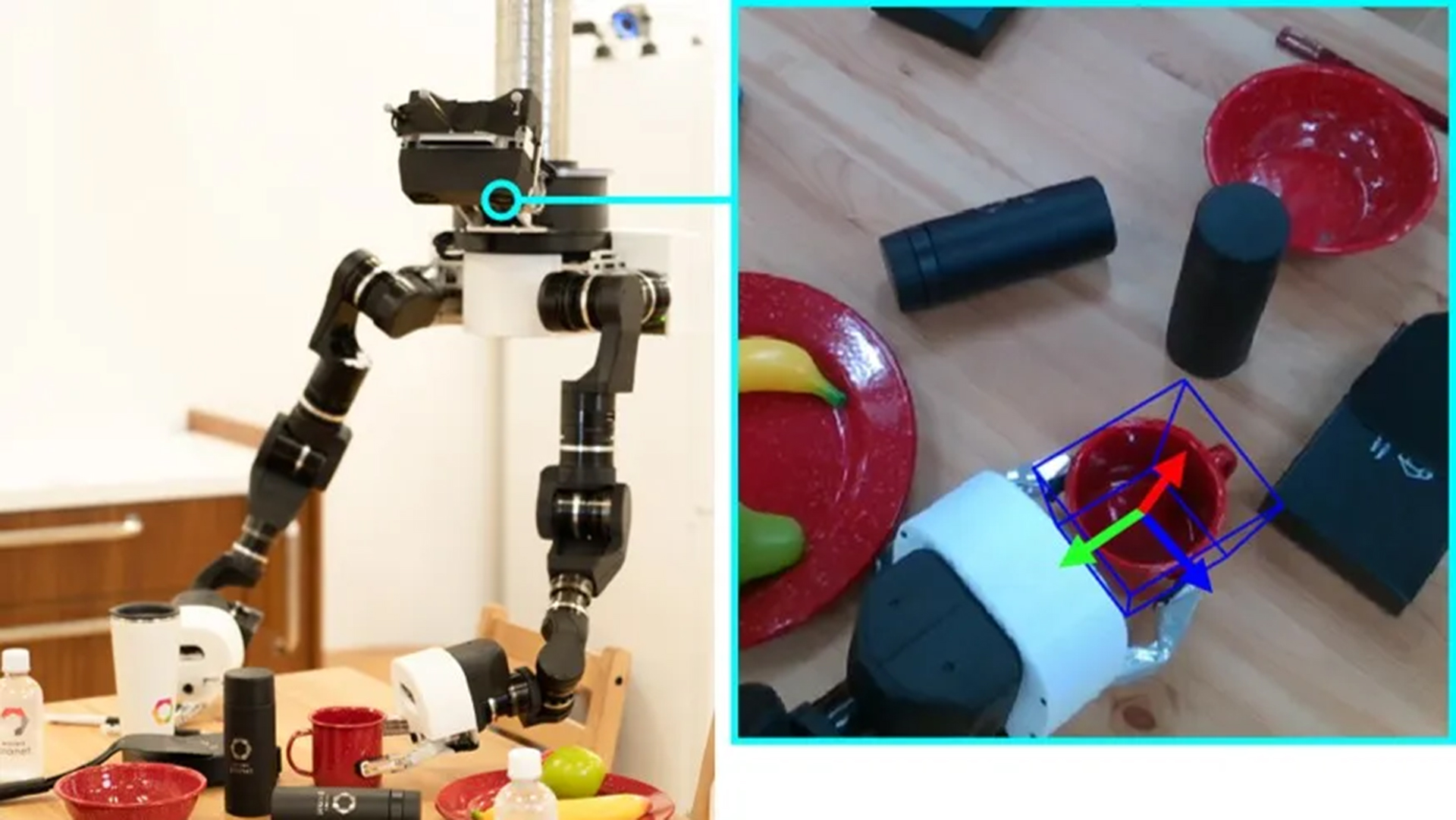 家庭用ロボットが物体を検出する様子を示す図