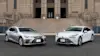 Lexus and Mirai vehicles, side-by-side.
