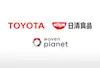Toyota, Nissin, and Woven Planet logos