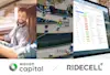 Logos of Woven Capital and Ridecell with images related to IoT-driven automation for mobility