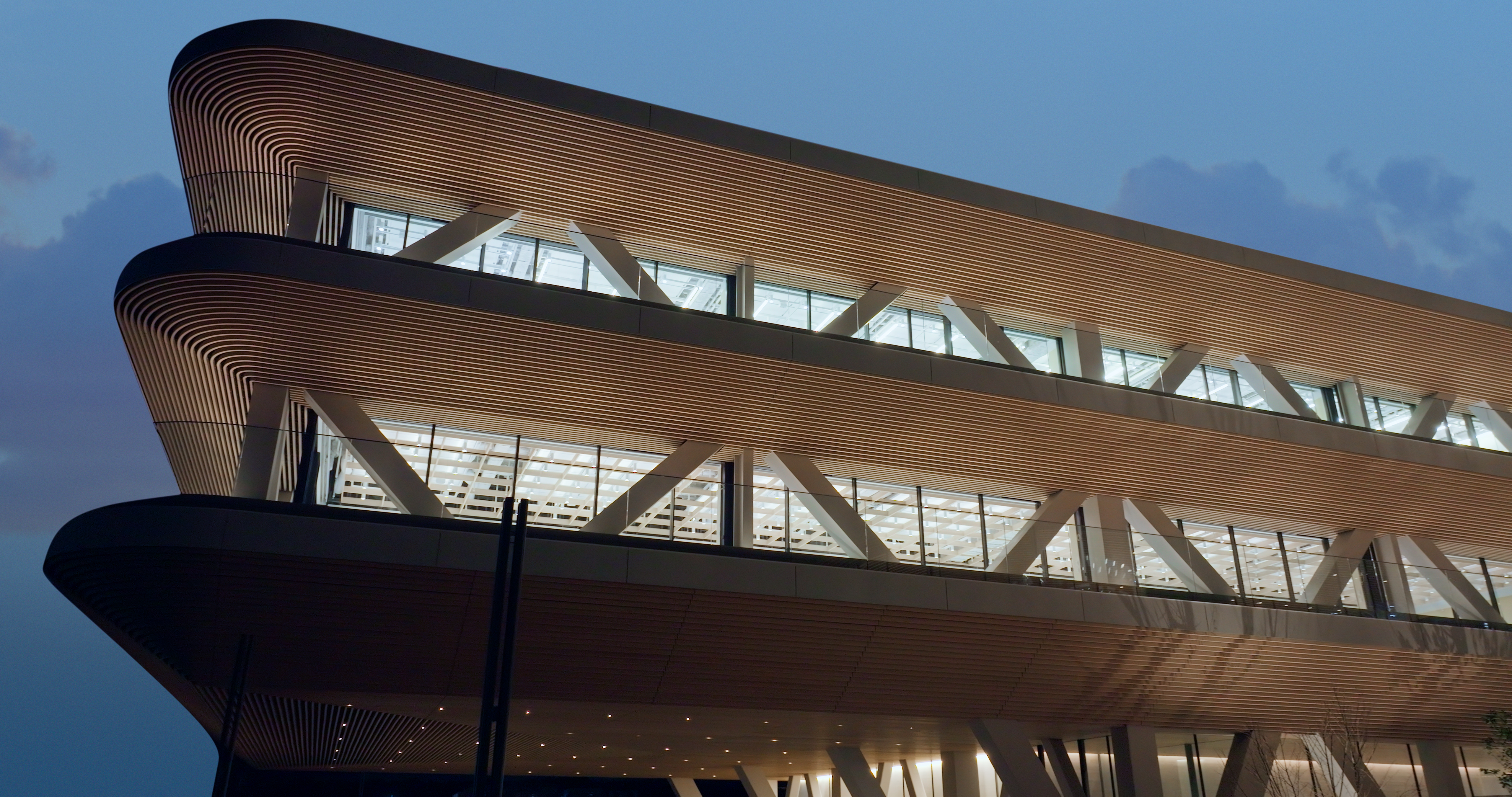 A building within Woven City that features the use of wood