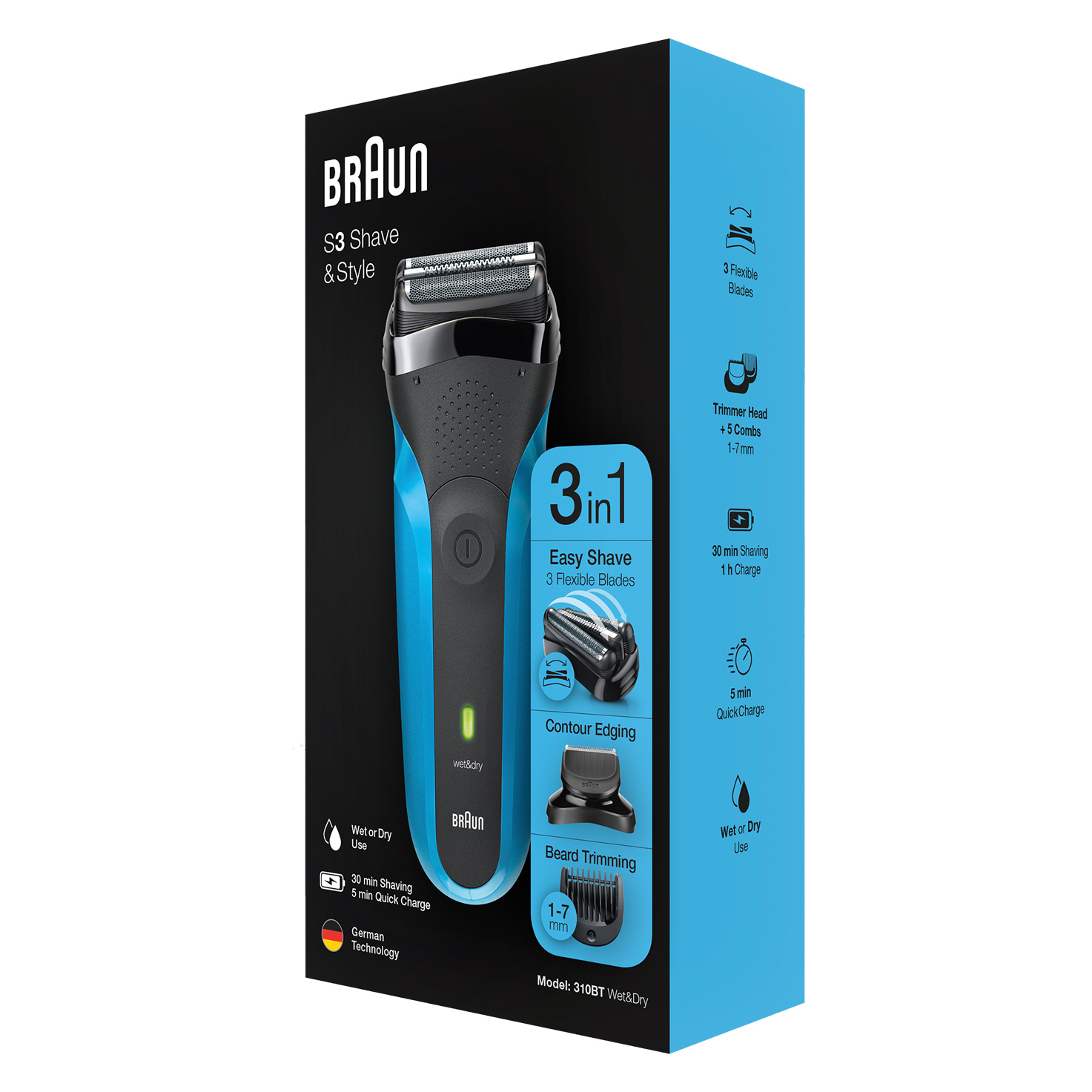 BRAUN - Afeitadora Series 3 Shave&Style 300BT