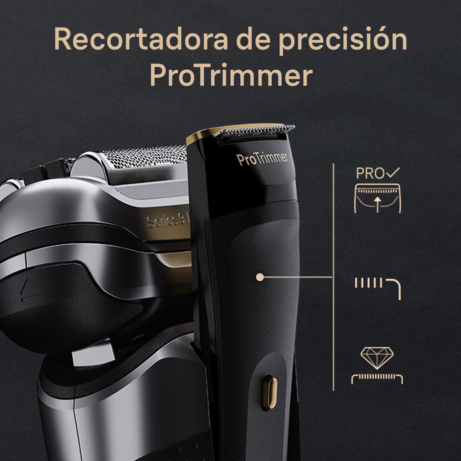 Máquina de Barbear BRAUN Series 9 PRO+ 9527s (Autonomia 60 min - Bateria)