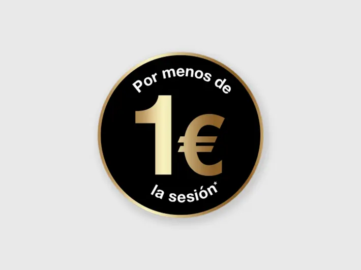 Por menos de 1€ la sesión Por menos de 1€ la sesión