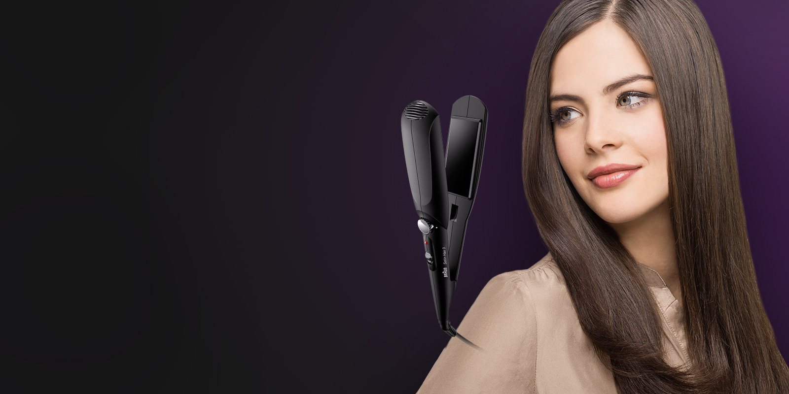 Plancha de pelo Satin Hair 3 con placas anchas