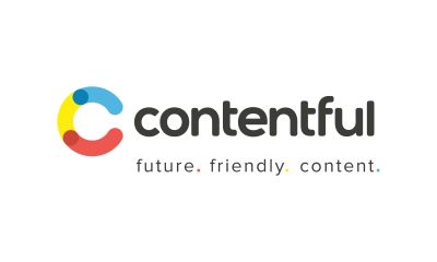 Contentful logo with text "future. friendly. content." on white background