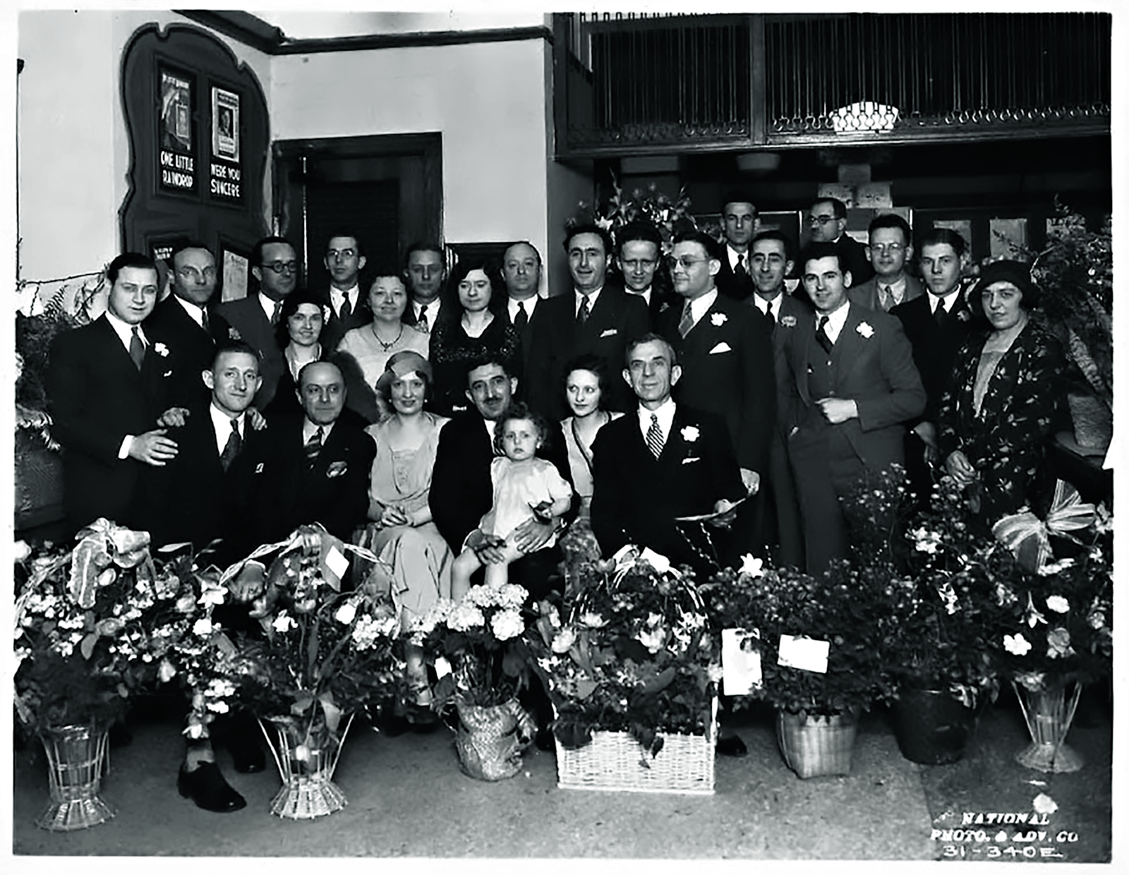 Maurice Richmond (sitting 7th from left) at Music Services Direct, 1928.