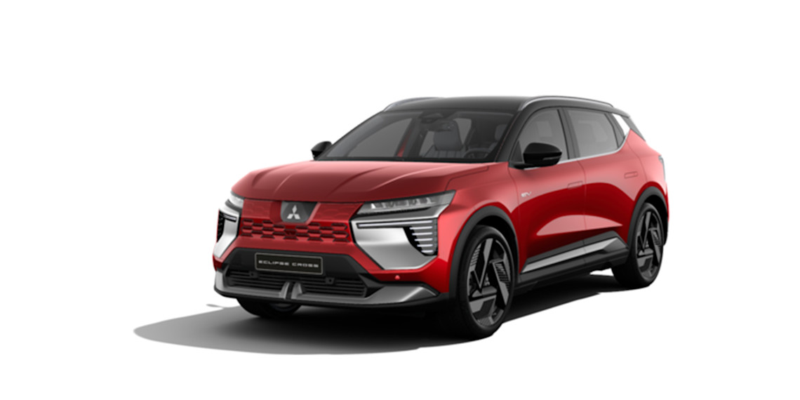 Foto: Eclipse Cross i fargen Sunrise Red med sort tak