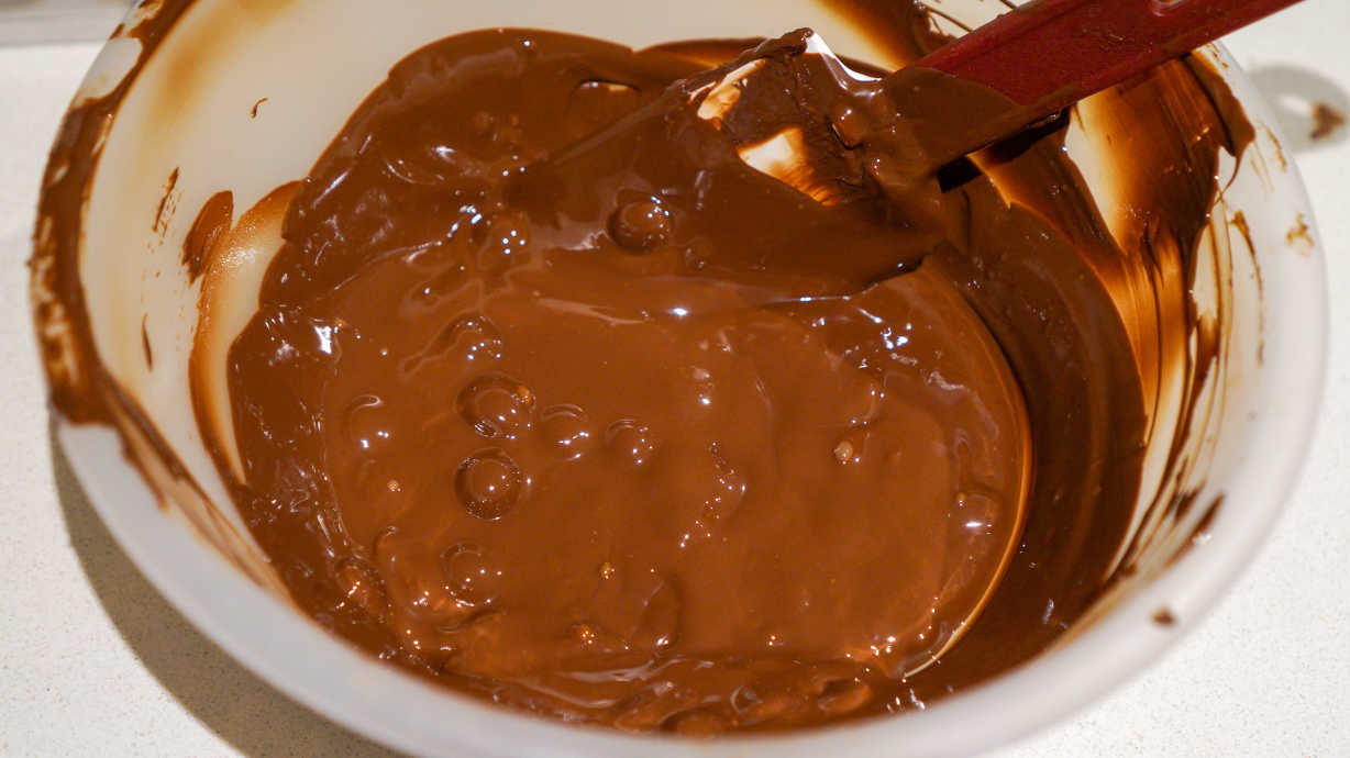 partially-melted-seed-chocolate-during-tempering