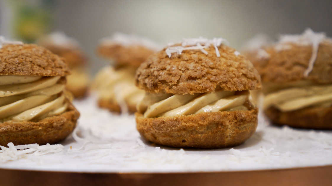 Coconut Choux Bun Close Up