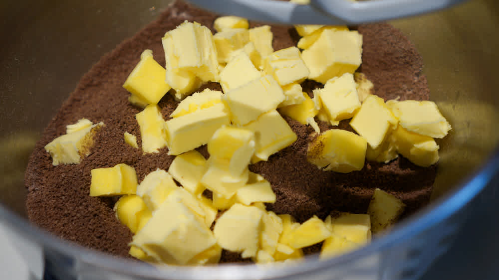 cubed-butter-for-chocolate-sable
