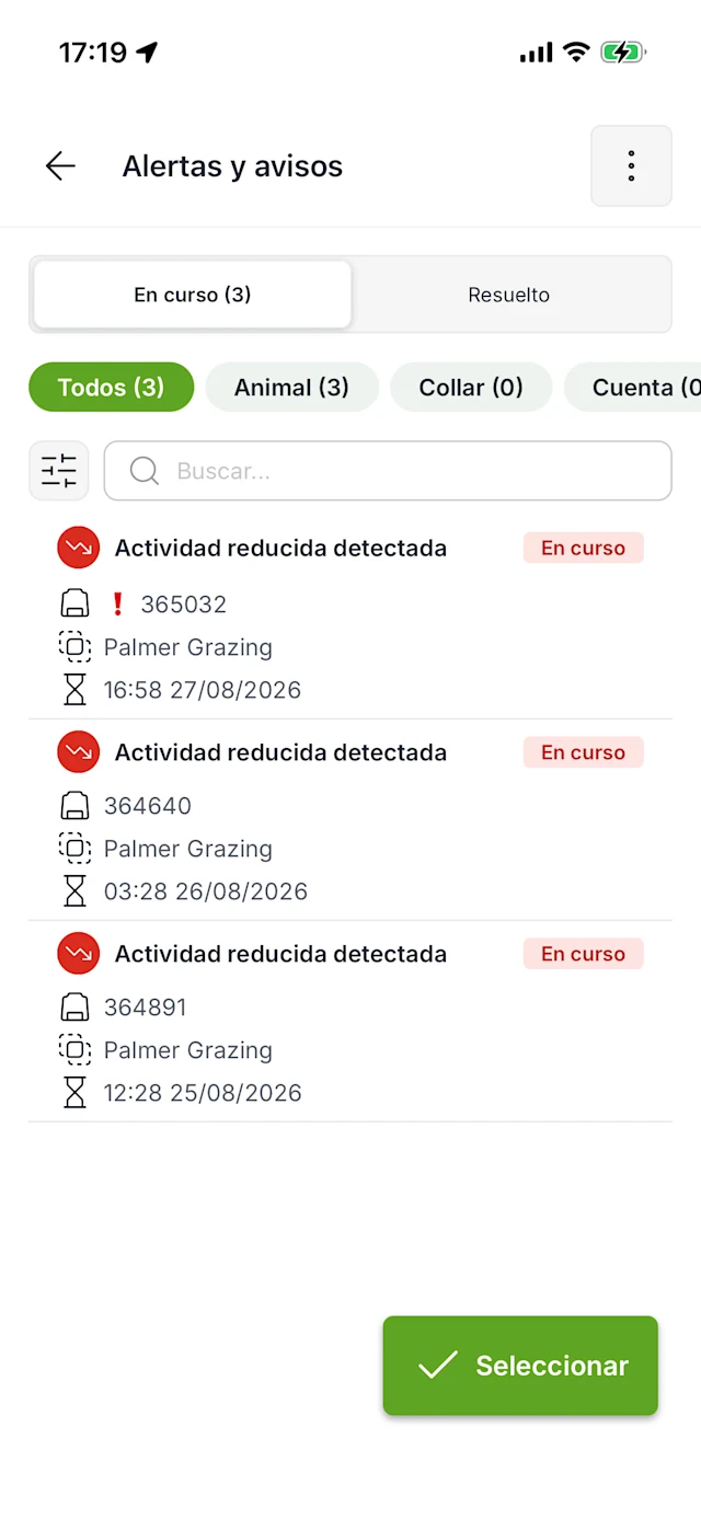 Sigue la actividad y ubicación de tu rebaño en tiempo real, estés donde estés.