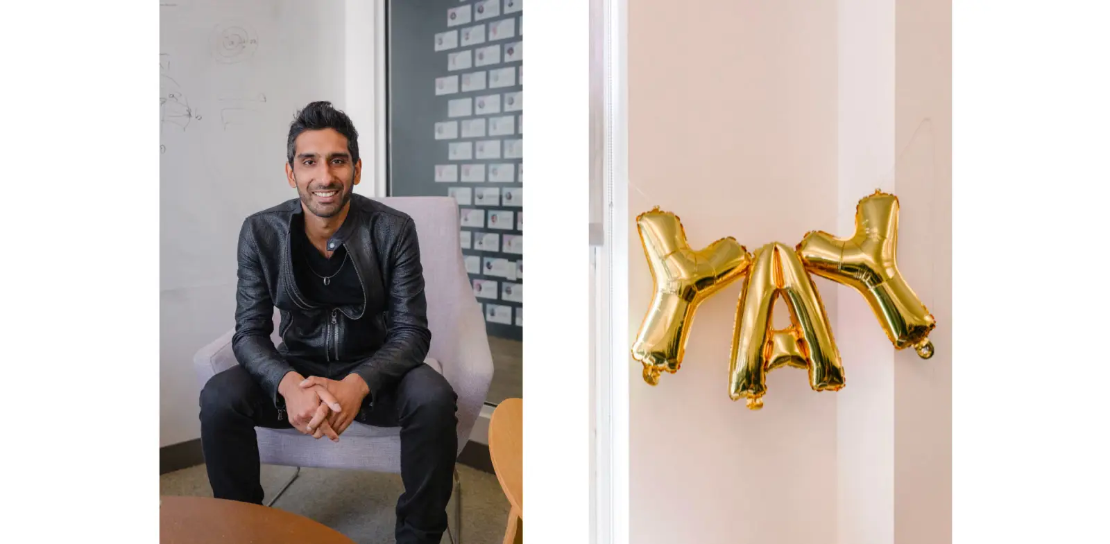 rahul vohra ceo of superhuman, rahul vohra superhuman okrs, balloons that spell "yay"