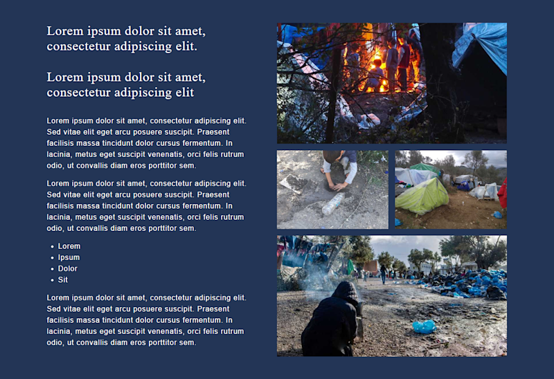 Main Body section of the website consisting of paragraphs and 4 images.